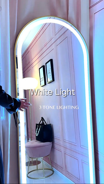 Stand Touch LED Mirror S-09 | Full Length Mirror With Iron Frame | Standing Mirror For Living Room
