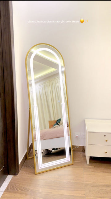 Stand Touch LED Mirror S-786| Full Length Mirror With Iron Frame | Standing Mirror For Living Room