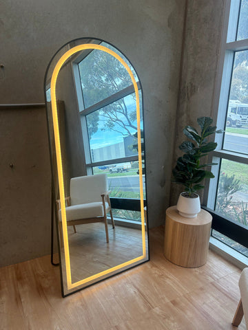 Stand Touch LED Mirror S-03| Full Length Mirror With Iron Frame | Standing Mirror For Living Room