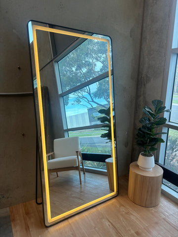 Stand Touch LED Mirror S-04| Full Length Mirror With Iron Frame | Standing Mirror For Living Room