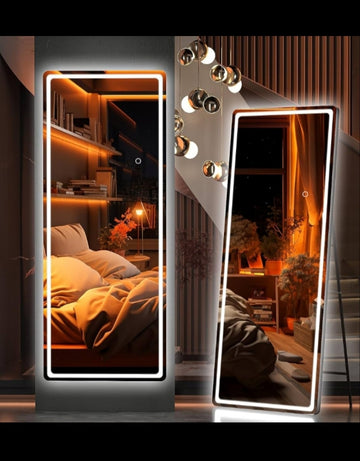 Touch Led Mirror S-08| Full Length Mirror With (Back Stand.) | Standing Mirror For Living Room