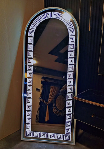Stand Touch LED Mirror S-02| Full Length Mirror With Iron Frame | Standing Mirror For Living Room