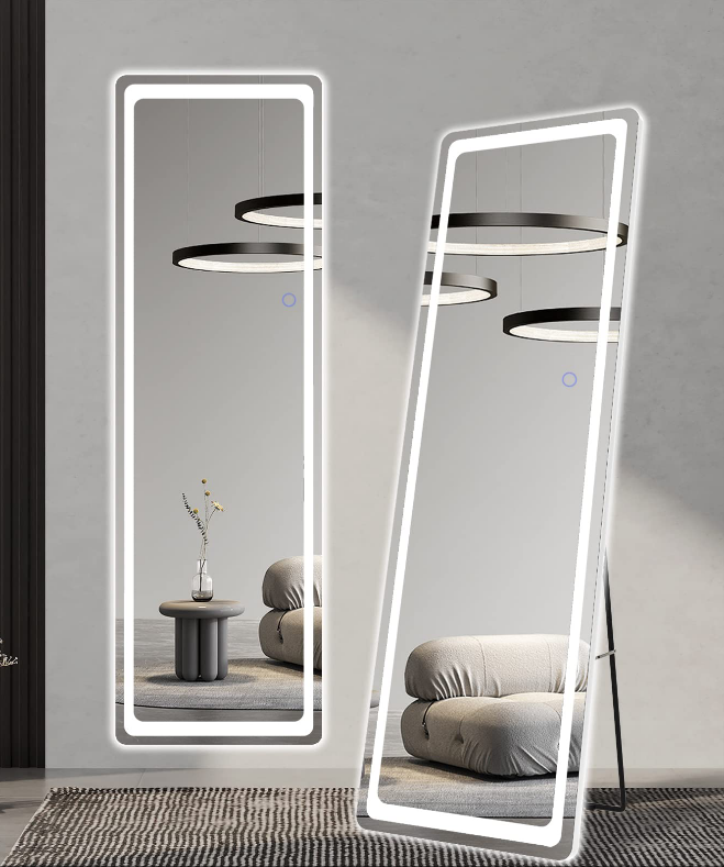 Touch Led Mirror S-09| Full Length Mirror With (Back Stand.) | Standing Mirror For Living Room