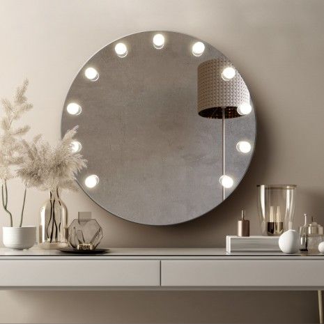Hollywood Mirror / Dressing Room Mirror / Wall Hang Mirror / Triple Light Bulb Color..