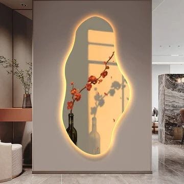 Irregular Full Length Pond Mirror,Bedroom Mirror With LED Lights FL-16