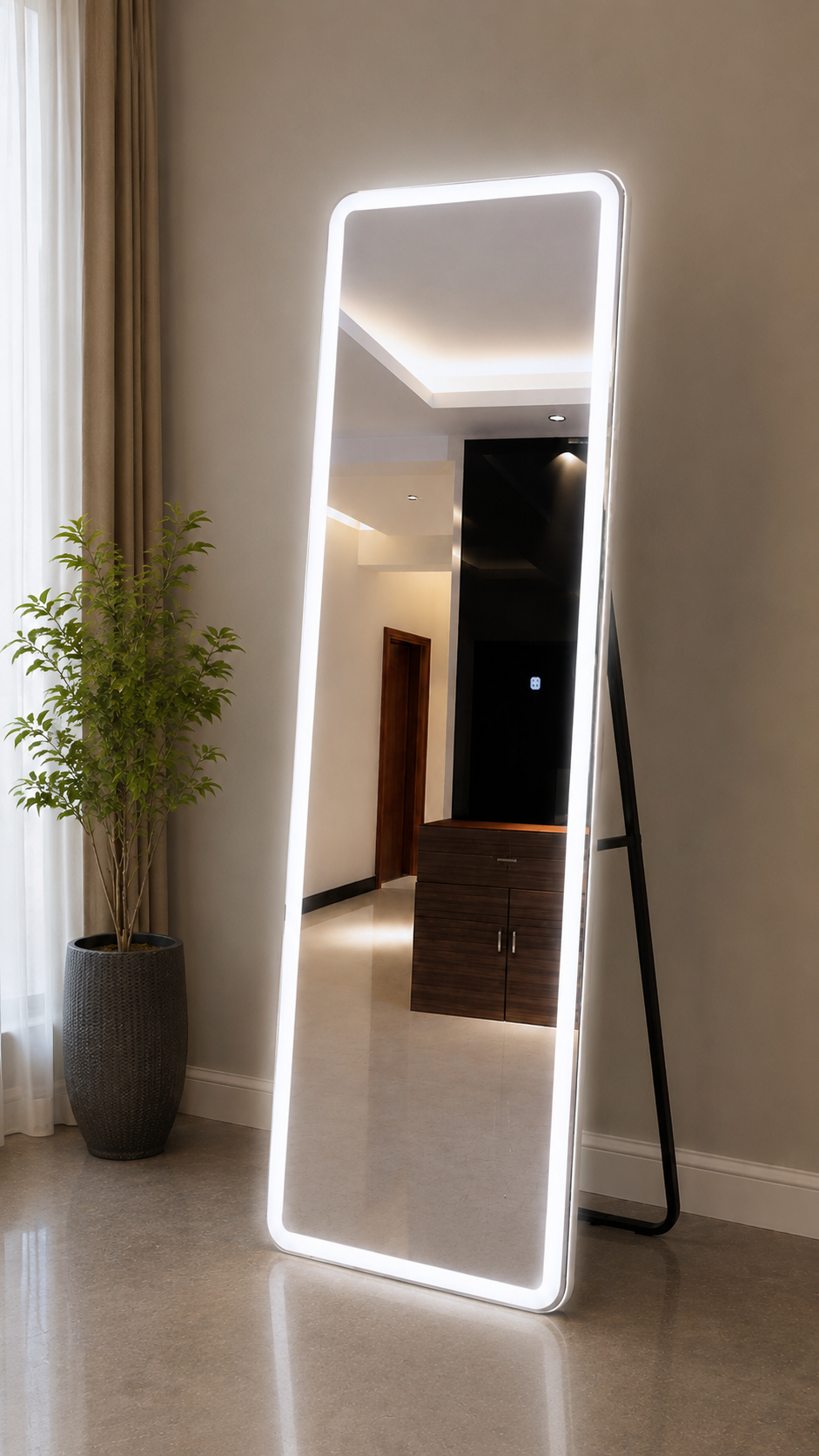 Touch Led Mirror  Full Length Mirror With (Back Stand.) | Standing Mirror For Living Room BSM-04