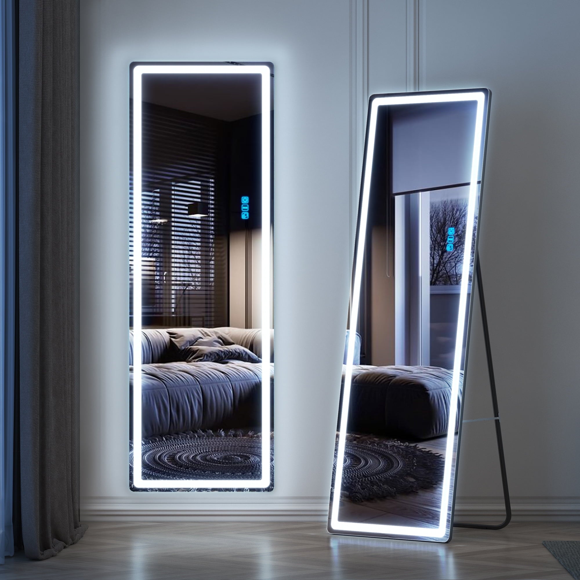 Touch Led Mirror S-07| Full Length Mirror With (Back Stand.) | Standing Mirror For Living Room