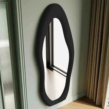 Wavy velvet tufted hanging & standing mirror 02