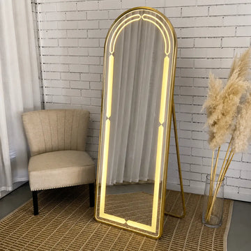 Stand Touch LED Mirror | Full Length Mirror With Iron Frame | Standing Mirror For Living Room SML-07