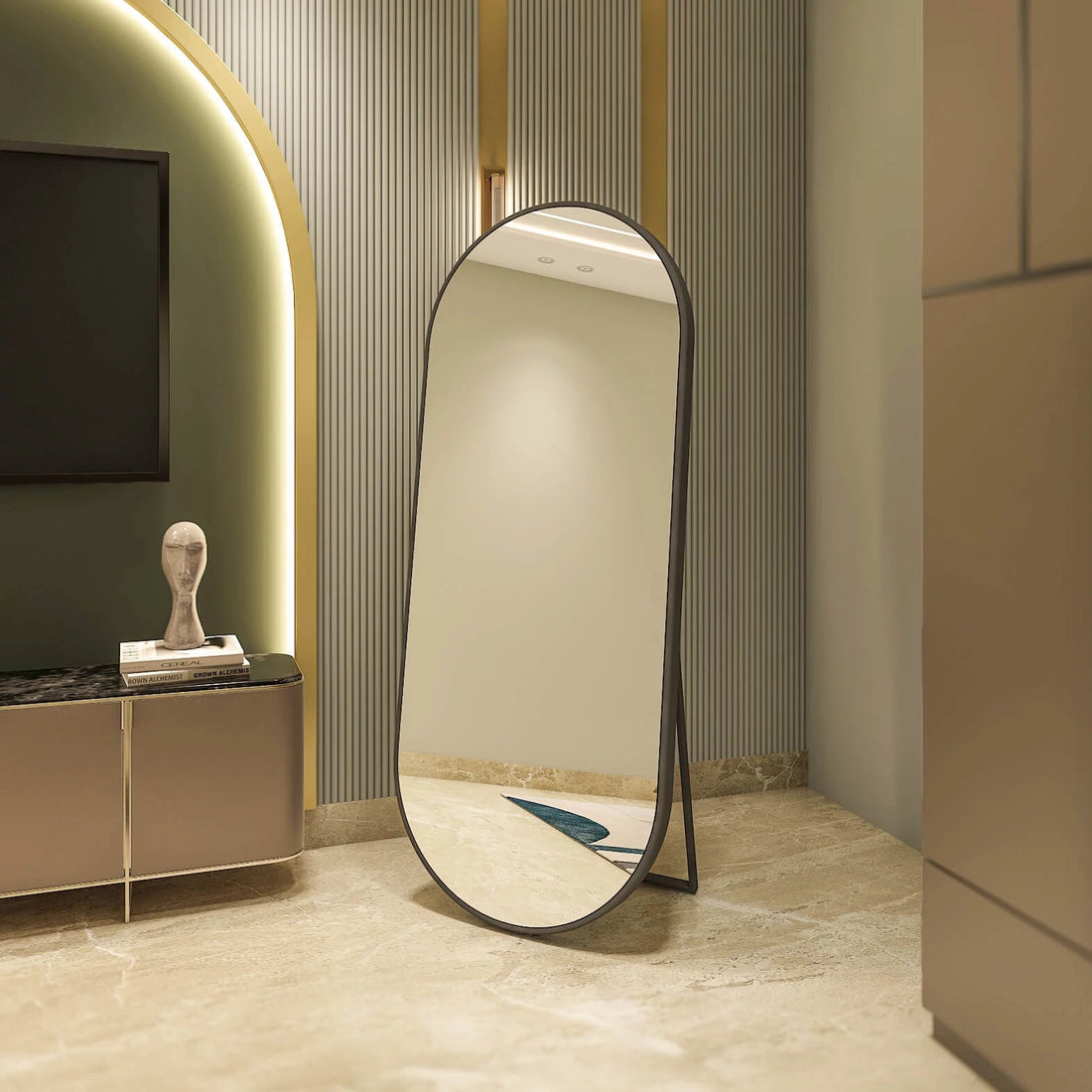 Stand Mirror With Iron Frame 987 |Without LED Lights