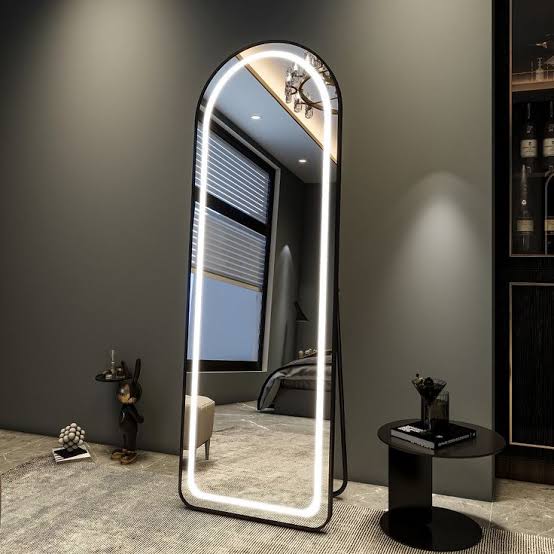 Stand Touch LED Mirror | Full Length Mirror With Iron Frame | Standing Mirror For Living Room SML-04