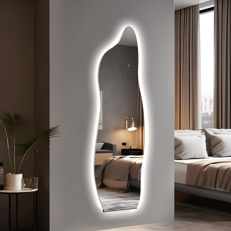 Full length LED mirror, Free Standing Floor mirror with lights, Standing LED mirror, Wall-mounted lighted mirror FL-08