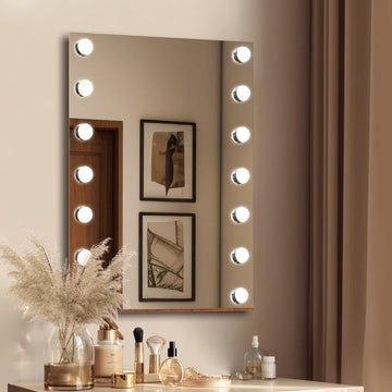 Hollywood Mirror / Dressing Room Mirror / Wall Hang Mirror / Triple Light Bulb Color.